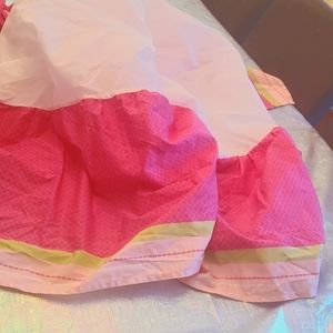 Lambs and ivy crib bedskirt dark pinknlightbpink and spring green